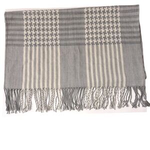 Forever 21 Gray Houndstooth‎ Pashmina Fringe Ends One Size Acrylic